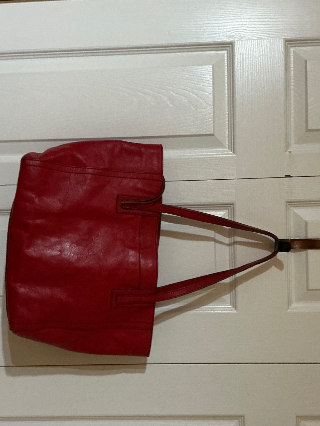 Fossil Red Leather Tote With Key Charm — image 2 of 8